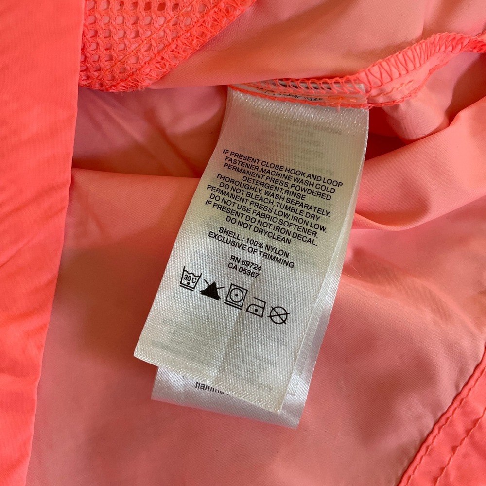 Columbia Hooded Lightweight Rain Jacket size XL Neon Pink Windbreaker Shell Y2K - Picture 8 of 12